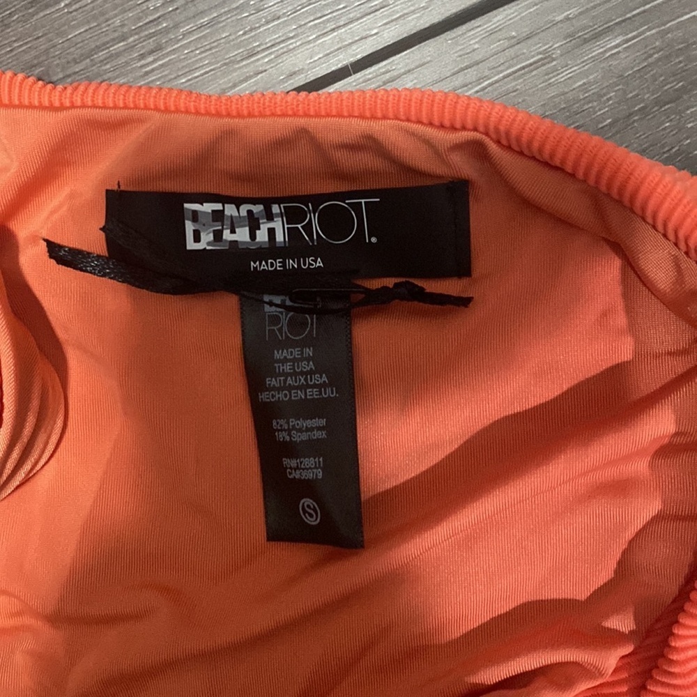 NWOT! Beach Riot Vibrant Orange Ribbed Bikini Bottom - Picture 3 of 4